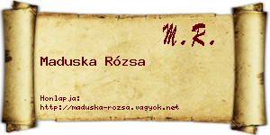 Maduska Rózsa névjegykártya